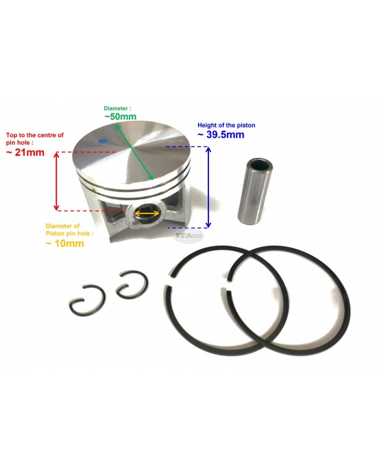 Piston Kit Ring Set, Pin Clip Assy 1128 030 2000 replaces STIHL 044 MS440 50MM 10MM Chainsaw Motor Engine