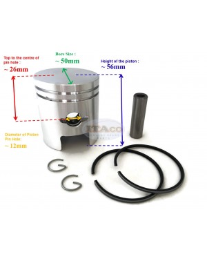 Piston Kit Ring Set Assy 106-23401-11 for Robin Subaru Wisconsin EC10 STD 50MM Lawnmower Trimmer Motor Engine