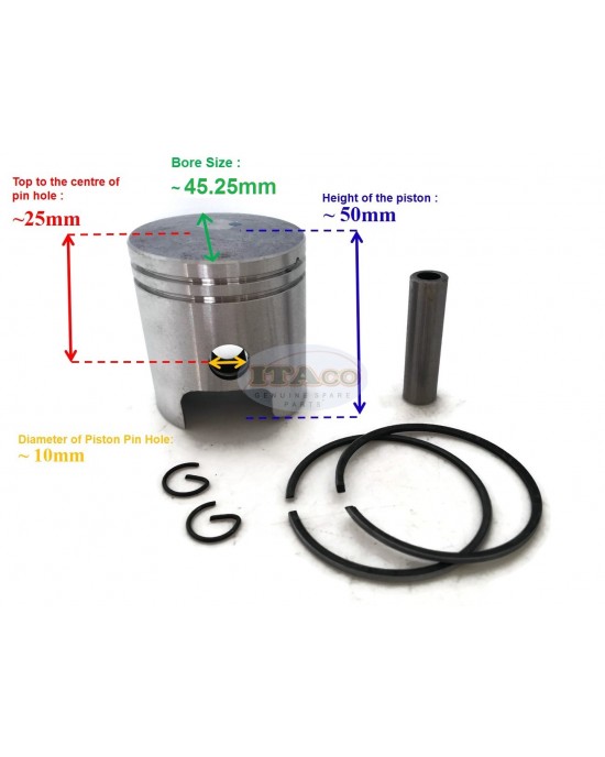 Piston Kit Ring Pin Assy Oversize 025 45.25MM for Yamaha ET650 ET950 Motor Engine Lawnmower Trimmer Generator