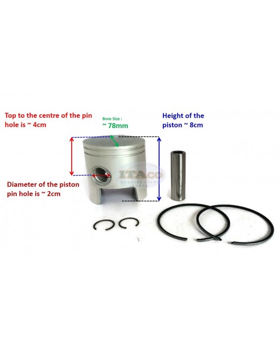 Boat Motor 6F6-11630 6F6-11636 OS 0.50 Piston Assy Ring Set For Yamaha Marine Outboard K E 40HP 2-stroke Engine