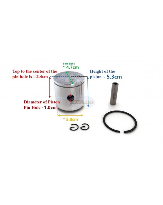 Boat Motor Piston Assy Ring Set 9154A01 For Mercury Quicksilver Mercruiser Outboard 2HP 2.5HP 3HP 3.3HP 47MM 2-stroke