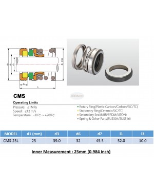 Mechanical Water Pump Shaft Seal Kit KOSHIN Pabool Water Pump 3" SU 80 MM L Blower Diving Circulating Rotary Ring Plastic Carbon SiC TC Spring Stationary Cermaic